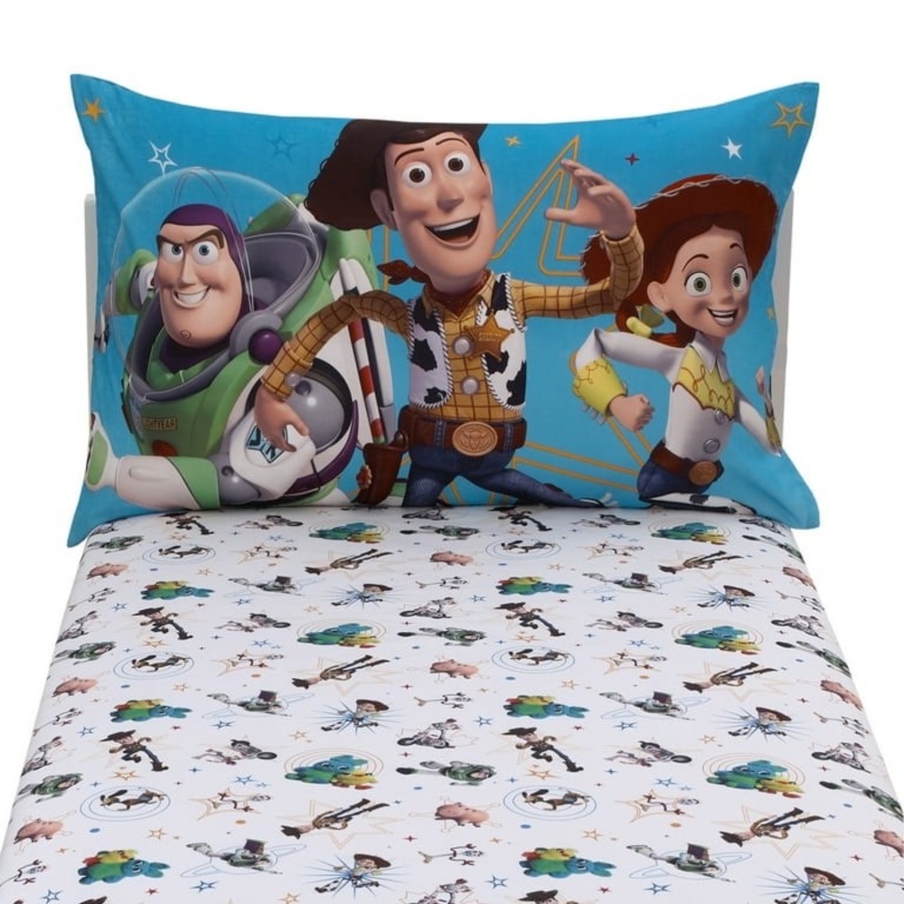 Disney Toy Story Toddler‎ Sheet Set Toddler Blue Polyester Woody Buzz NEW
